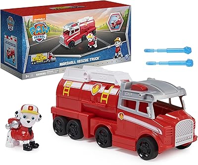 Paw patrol, big truck babes transformant le jouet marshall trucks avec figurine d'action