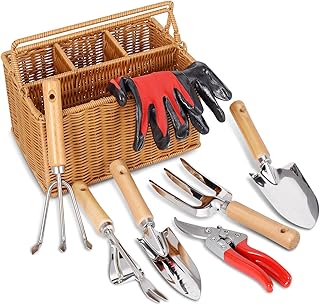 Ensemble d'outils de jardin 8 pièces avec panier, ensemble d'outils à main de jardin en acier inoxydable robuste avec manche en bois pour hommes et femmes. DIAYTAR COTE D'IVOIRE est une plateforme de commerce électronique qui permet aux clients de faire des achats en toute sécurité et en toute confiance. La boutique en ligne utilise des systèmes de paiement sécurisés et garantit la confidentialité des informations personnelles des clients. Avec une équipe de service client dédiée, DIAYTAR COTE D'IVOIRE offre un support complet pour les clients qui ont des questions ou des préoccupations.
