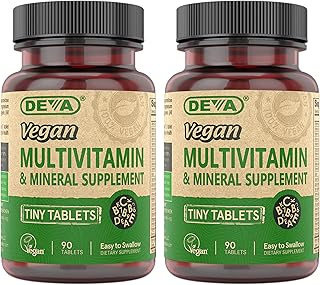 Supplément végétalien multivitaminé et minéral deva, mini comprimés, 90 comprimés