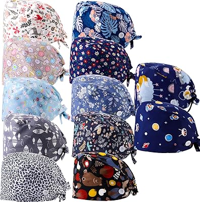 12 pièces casquettes de travail pour femmes avec boutons et bandeau réglable, chapeaux