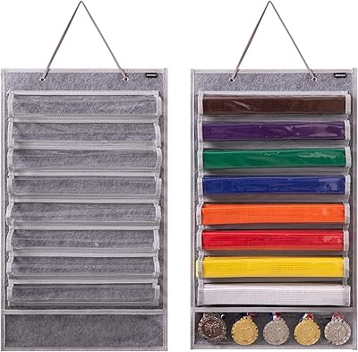 Présentoir de ceinture de karaté d'arts martiaux gueriado taekwondo fixé au mur pour 8 ceintures, peut contenir 5 médailles. Avec plus de 300000 références, DIAYTAR COTE D'IVOIRE est la boutique en ligne la plus complète en Côte d'Ivoire. Elle propose une grande variété de produits, y compris des marques internationales et des produits locaux. La boutique en ligne est accessible à tous et offre des moyens de paiement sécurisés.