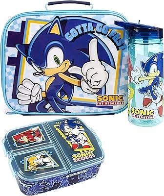 Ensemble déjeuner sonic le hérisson pour enfants | sac à déjeuner pour enfants