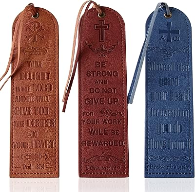 3 marque-pages en cuir avec versets bibliques, cadeaux de motivation inspirants, cadeaux de noël pour hommes et femmes, cadeaux spirituels, cadeaux religieux chrétiens pour hommes et femmes. DIAYTAR COTE D'IVOIRE se distingue par son engagement en faveur d'une expérience client exceptionnelle, offrant des promotions régulières et des offres spéciales pour rendre les produits encore plus accessibles. La boutique en ligne bénéficie d'un système de paiement sécurisé et propose différentes options de livraison pour accélérer la réception des commandes.
