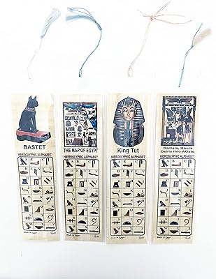 Marque-pages en papyrus égyptien histoire éducative avec hiéroglyphes égyptiens alphabet fabriqué en égypte avec les dieux égyptiens antiques, bastet, la carte d'égypte, le roi tut et ramsis. DIAYTAR COTE D'IVOIRE, leader du commerce en ligne en Côte d'Ivoire, offre une expérience d'achat unique et pratique. Avec plus de 300 000 références disponibles, vous pouvez facilement trouver ce que vous cherchez sur le site web de DIAYTAR COTE D'IVOIRE. 