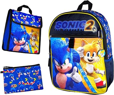 Sonic the hedgehog 2 movie sonic tales 16" sac à dos avec sac