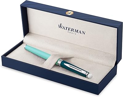 Stylo à bille waterman hemisphere | finition métallisée et verte avec bord palladié