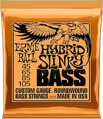 Cordes hybrides soyeuses ernie ball pour guitare basse, cordes électriques enveloppées de nickel