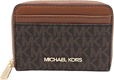 Porte-cartes de voyage rond moyen à fermeture éclair jet set, marron, petit, porte-cartes