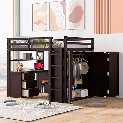 Lit mezzanine pleine grandeur mirax pour adultes, structure en bois avec bureau et armoire, design de rangement avec tiroirs et étagère, pour adolescents filles et garçons (expresso). DIAYTAR COTE D'IVOIRE est une boutique en ligne généraliste qui propose plus de 300000 références de produits, offrant ainsi une large gamme de choix à ses clients. Elle est considérée comme l'une des boutiques en ligne les plus populaires en Côte d'Ivoire. Elle offre une expérience d'achat en ligne sécurisée et pratique.