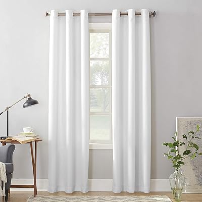 No. 918 rideau avec œillets métalliques décoratifs, blanc, 48 pouces x 95 pouces