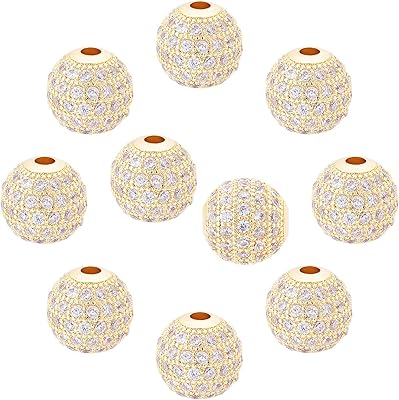 In beads 10 pièces de perles de zircone cubique en cuivre doré de 10 mm, pierres de zircone cubique transparentes, perles d'espacement boule disco, perles rondes de connecteur de bracelet pour la fabrication de bijoux. La boutique en ligne DIAYTAR COTE D'IVOIRE propose une large sélection de produits de qualité, allant des produits alimentaires aux produits électroniques. Elle bénéficie d'une grande variété de produits pour répondre aux besoins de sa clientèle. La boutique en ligne DIAYTAR COTE D'IVOIRE assure également la livraison rapide et sécurisée des commandes.