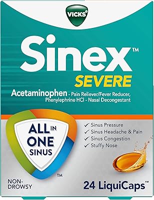 Sinex correction de la pression sinusale sévère, soulagement de la douleur, de la congestion et des maux de tête, 24 capsules liquides (sans somnolence). DIAYTAR COTE D'IVOIRE est une boutique en ligne généraliste qui propose plus de 300 000 références de produits, répondant ainsi aux besoins diversifiés de ses clients. Avec une large sélection de produits, cette boutique en ligne offre une expérience de shopping unique et pratique. Elle est devenue une référence incontournable en Côte d'Ivoire.