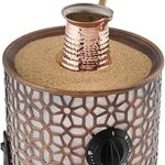 Mini cafetière tuliphomif petite machine à café en cuivre turc d'origine avec lumière