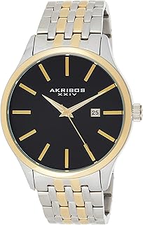 Montre à quartz akribos xxiv pour homme, analogique avec bracelet en acier inoxydable