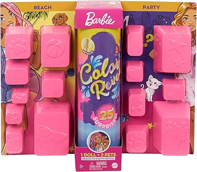 Coffret de poupée barbie color reveal avec 25 surprises dont 2