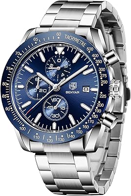 Benyar montre à quartz analogique pour homme, étanche à 30 m, pour affaires