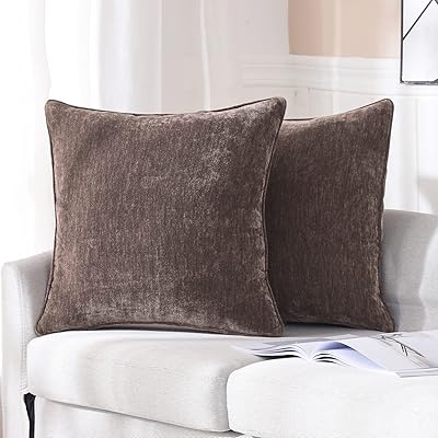 Hpuk lot de 2 housses de coussin carrées décoratives en cachemire, housses