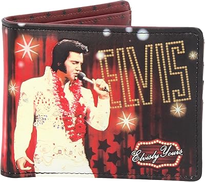Portefeuille nemesis now elvis 10 cm rouge, pu