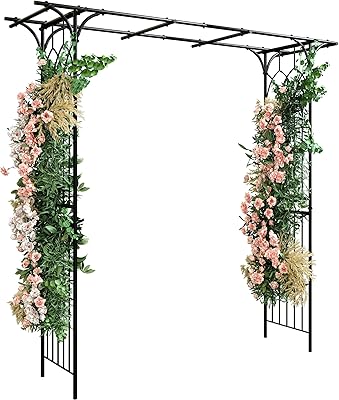 Treillis de jardin en arc métallique yeta home pour diverses plantes grimpantes, décoration