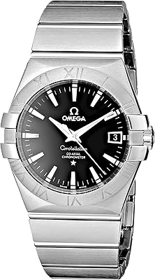 Montre omega pour homme 123.10.35.20.01.001 montre chronomètre constellation avec cadran noir