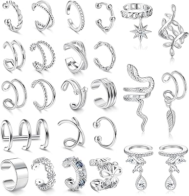 20/25 pièces pince d'oreille manchette hélicoïdale manchette d'oreille cerceau non perçant manchette d'oreille cartilage ensemble de pinces d'oreille pour hommes femmes. DIAYTAR COTE D'IVOIRE, une boutique en ligne généraliste, propose plus de 300 000 références pour répondre à tous vos besoins. Leader en Côte d'Ivoire, elle offre une large gamme de produits de qualité. DIAYTAR est votre destination pour tout ce dont vous avez besoin.