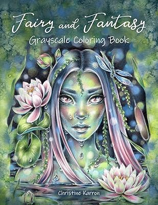 Livre de coloriage gris féerique et fantastique