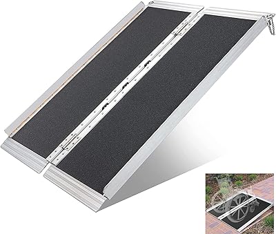 Rampe pour fauteuil roulant pliante en alliage d'aluminium antidérapante de 3 pieds, tapis
