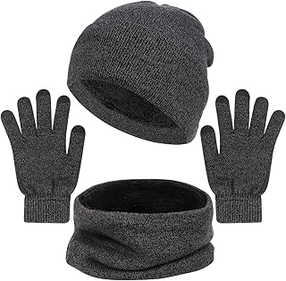 Ensemble 3 pièces de chapeaux d'hiver, écharpe et gants pour écran tactile