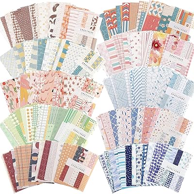 Ensemble d'autocollants de scrapbooking vintage, 500 feuilles de papier de papeterie décoratif esthétique