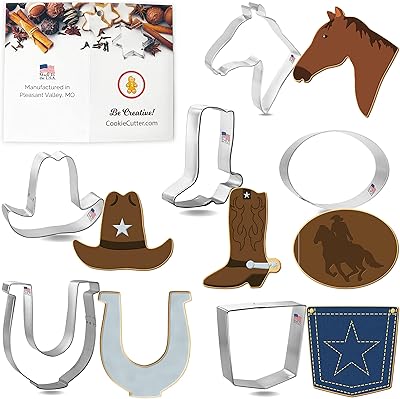 Ensemble d'emporte-pièces rodeo cowboy 6 pièces - emporte-pièce victoire - acier étamé usa