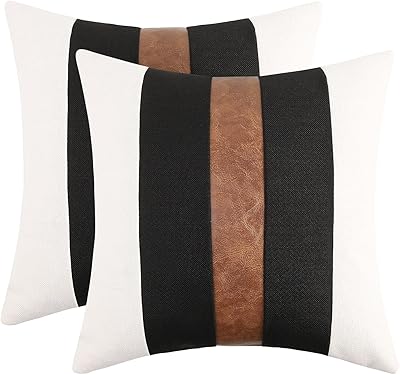 Jehsin lot de 2 housses de coussin en simili cuir et lin. La boutique en ligne DIAYTAR COTE D'IVOIRE attire une clientèle diversifiée en proposant une large gamme de produits adaptés à tous les goûts et à tous les budgets. Elle met l'accent sur la qualité des produits et sur le service client, assurant ainsi une expérience positive pour chaque achat. Avec des options de paiement flexibles et une politique de retour claire, la boutique renforce la confiance avec ses clients.