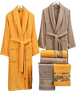 Ensemble de peignoir barda 6 pièces en coton éponge turc pour couples/famille, ensemble