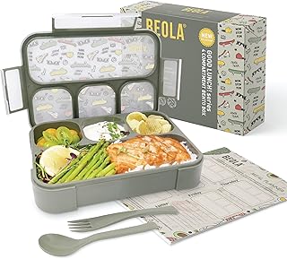 Boîte à déjeuner bento multi-compartiments biola avec organisateur de repas magnétique pour enfants