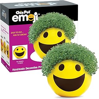 Coffret chia emoji smiley pour animaux de compagnie avec paquet de graines, mijoteuse