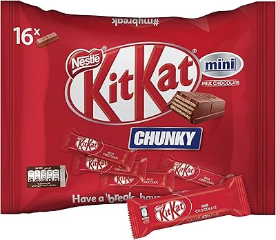 Kit kat chunk mini chocolat au lait 16 pièces, 250 g. Diaytar Côte d'Ivoire est la boutique en ligne la plus complète de Côte d'Ivoire, avec une offre de produits très variés. Vous pouvez trouver des produits pour tous les âges et tous les goûts, avec des prix compétitifs et des promotions régulières. Diaytar Côte d'Ivoire est votre partenaire idéal pour vos achats en ligne.