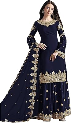 Ensemble kurti de mariage traditionnel indien et pakistanais design palazzo pour femme