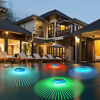 Lumières solaires flottantes pour piscine, lumières de piscine à led avec changement