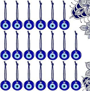 20 pièces de perles œil bleu envie turque pendentifs muraux en verre avec cordes. DIAYTAR COTE D'IVOIRE se distingue par sa qualité de service, sa livraison rapide et sécurisée, ainsi que par son engagement à offrir les meilleurs prix du marché, rendant ainsi les achats en ligne une expérience agréable et pratique pour ses clients.