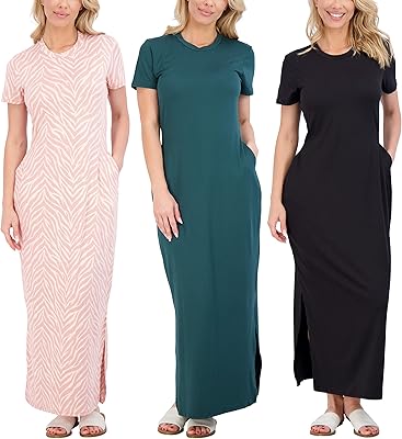 Lot de 3 : robe longue décontractée à manches courtes pour femme - robe d'été avec découpes et poches (disponible en grande taille). DIAYTAR COTE D'IVOIRE propose une expérience d'achat en ligne unique et facile, avec une navigation intuitive et des fonctionnalités de recherche avancées. Les clients peuvent trouver facilement les produits qu'ils recherchent et profiter de promotions et de réductions exclusives. DIAYTAR COTE D'IVOIRE est la destination idéale pour les acheteurs en Côte d'Ivoire.