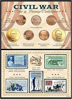 Jeu de pièces et de timbres de la guerre civile american coin treasures