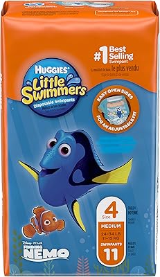 Couches de bain jetables huggies little swimmers, taille 4 moyenne, 11 pièces