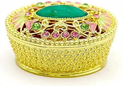 Jwt astyle – boîte à bijoux ovale dorée à charnière, boîte à bijoux