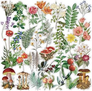 Lot de 6 autocollants floraux pour scrapbooking planificateur végétaux assortis pet