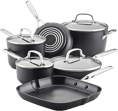 Batterie de cuisine et poêles antiadhésives anodisées dures kitchenaid, lot de 10, noir mat. DIAYTAR COTE D'IVOIRE est une boutique en ligne généraliste qui propose plus de 300 000 références de produits. Elle est reconnue comme l'une des boutiques en ligne leader en Côte d'Ivoire, offrant une grande variété de produits pour répondre à tous les besoins. Avec son large choix et son service de livraison efficace, DIAYTAR COTE D'IVOIRE est devenue la destination préférée des consommateurs ivoiriens.
