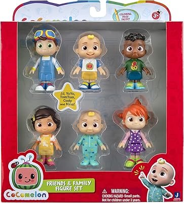 Ensemble de 6 figurines de la famille coco mellon, multicolore