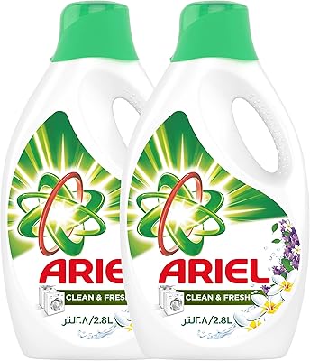 Lessive automatique ariel power gel, parfum frais et propre, 2,8 litres, paquet double