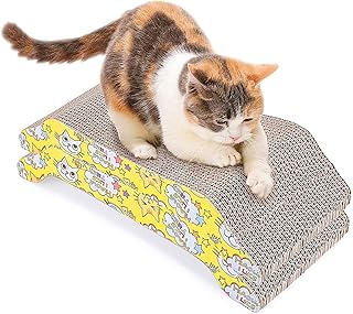 Ensemble 2 pièce canapé-lit, griffoirs réversibles pour chat, structure en carton de qualité