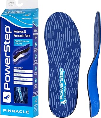 Semelles intérieures powerstep pinnacle arch support pour hommes et femmes, insert de chaussure