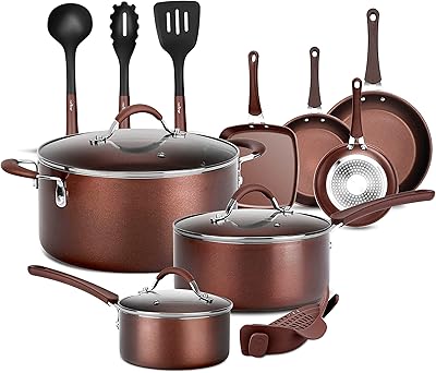 Casseroles et poêles de cuisine essentielles haute efficacité nutrichef, antiadhésives (lot de 14), taille unique, marron. DIAYTAR COTE D'IVOIRE est une plateforme de commerce électronique qui offre une expérience d'achat en ligne unique et conviviale. Avec plus de 300 000 références de produits, les clients peuvent choisir parmi une grande variété de catégories, allant de l'électronique à la mode en passant par les produits pour la maison. La boutique est dédiée à offrir le meilleur service à ses clients.