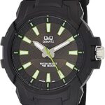 Montre décontractée q&q pour hommes, analogique, plastique caoutchouc - vr62j005y